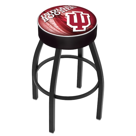 Holland Bar Stool Co 30" 4" Indiana Cushion Seat, Blk Wrinkle Base Swivel Bar Stool L8B130IndnaU-D2